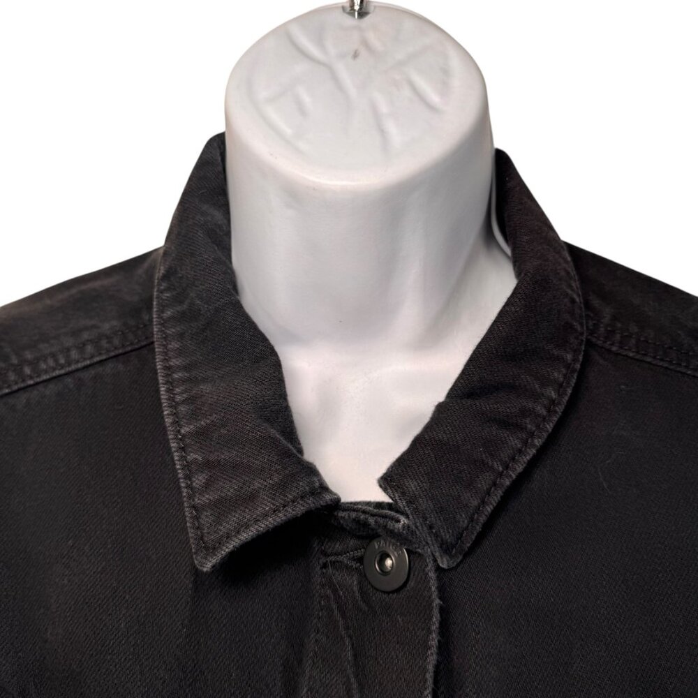 Paige Women's Black Denim Jean Cropped Jacket Coat Goth Punk Emo Metal Grunnge S - Picture 2 of 14